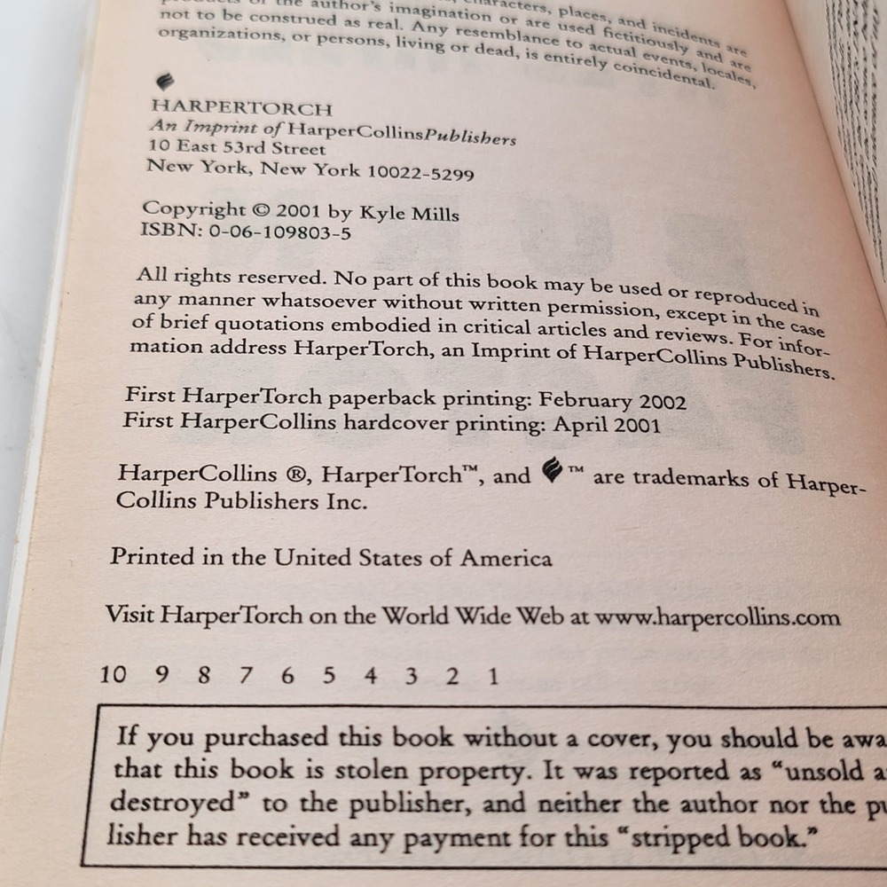 Kyle Mills Burn Factor Paperback 1st Printing FBI Thriller Suspense Good - Picture 2 of 11